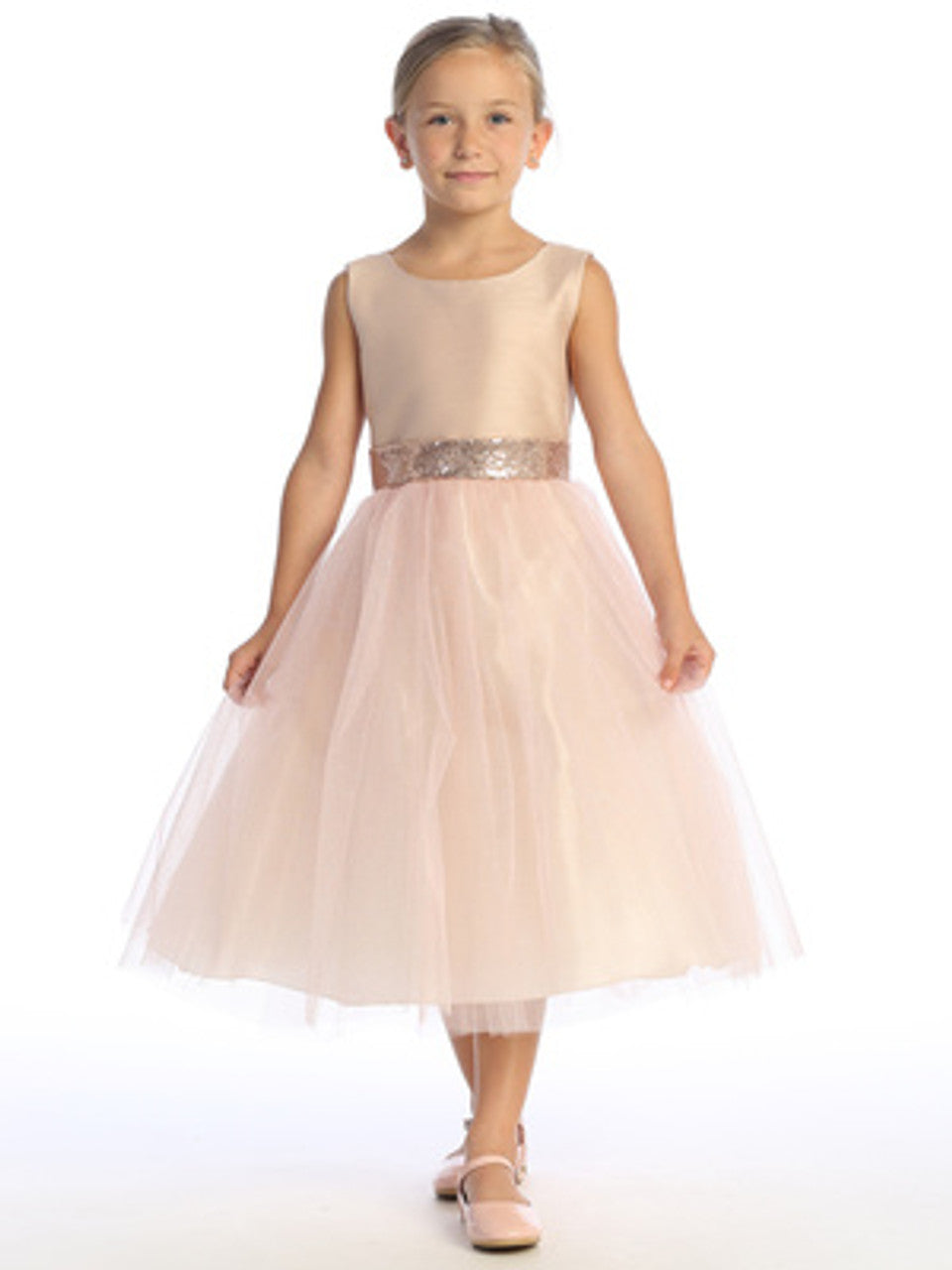 Lovely V Back Bow Girls Party Dress