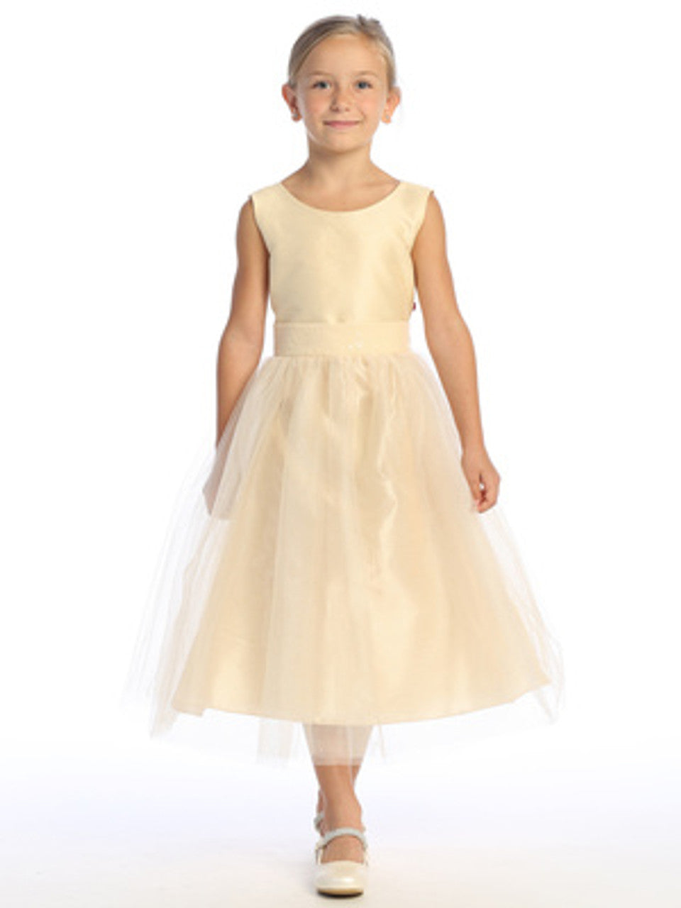 Lovely V Back Bow Girls Party Dress