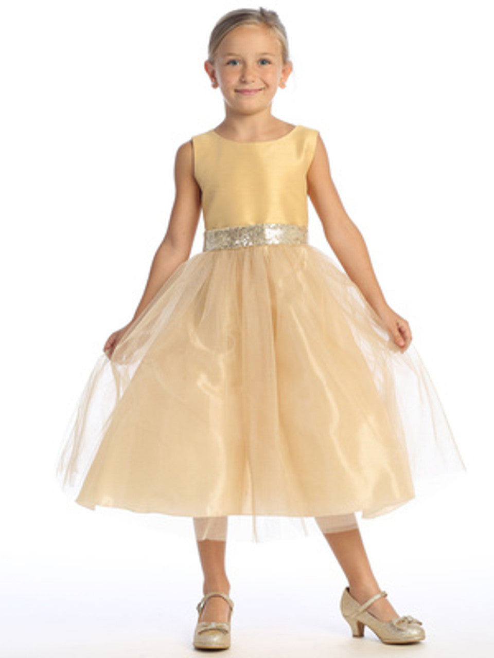 Lovely V Back Bow Girls Party Dress