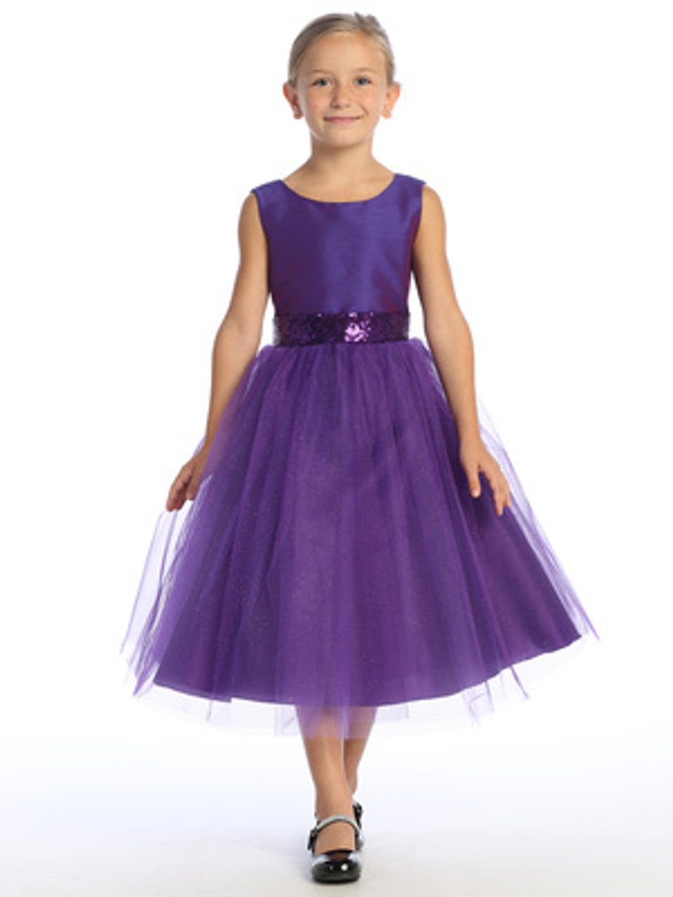 Lovely V Back Bow Girls Party Dress