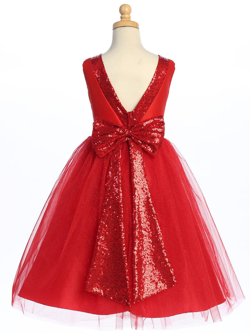 Lovely V Back Bow Girls Party Dress