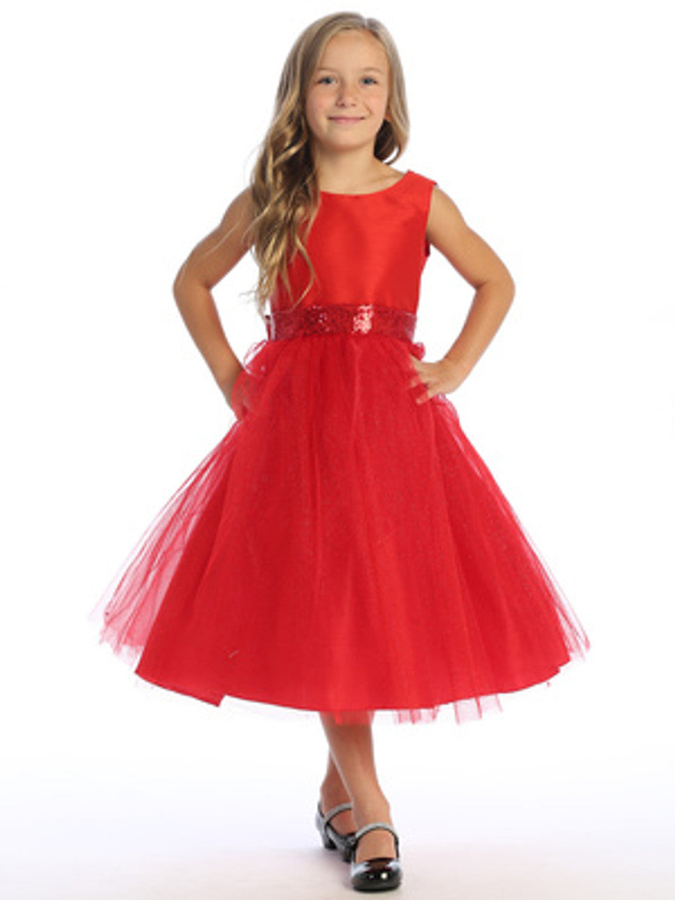 Lovely V Back Bow Girls Party Dress