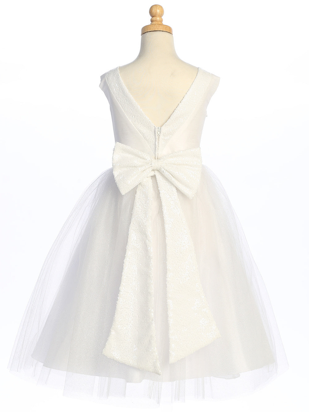 Lovely V Back Bow Girls Party Dress