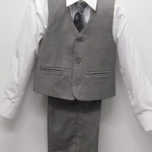 Boys Formal Vest Set 4 Piece light gray photo Canada