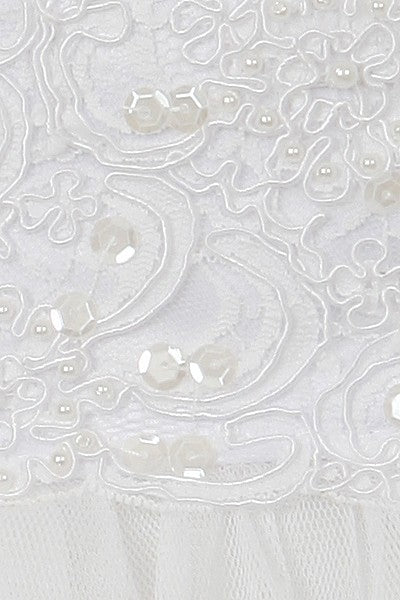 Classic Lace Waist Girls Dress Lace Detail View