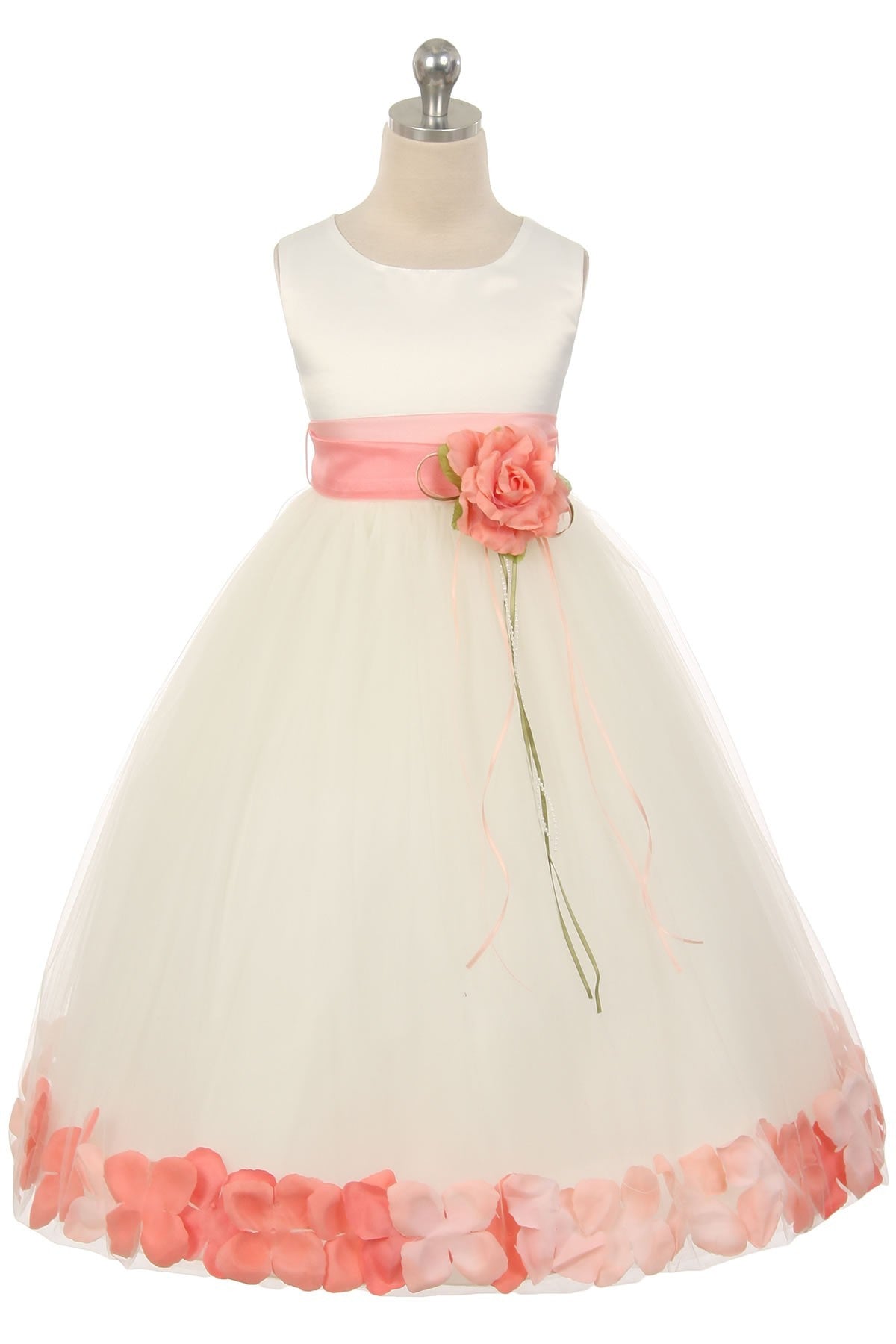 Classics flower petal girls dress, plus size Flower Girl dress, First Communion dress, fancy Birthday party girls dress or frock. Shop GTA, Canada now!