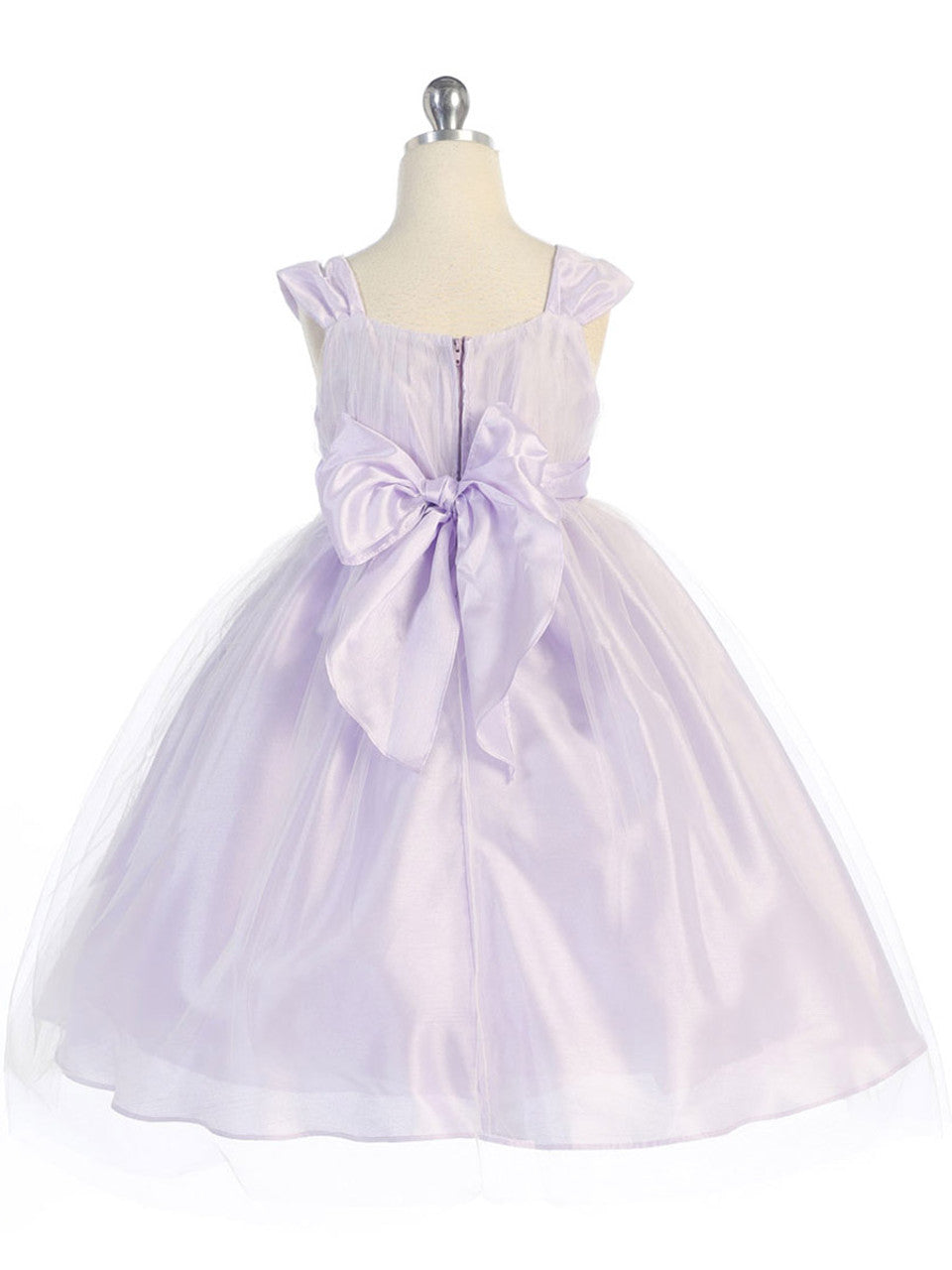 Fancy Affordable Tulle Girls Dress Lilac Back View