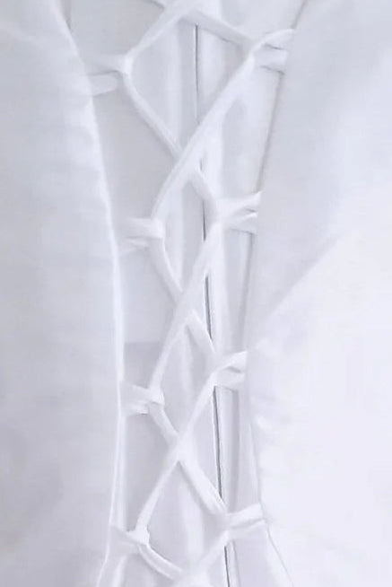 Fancy Criss Cross Top Girls Long Dress White Canada waist back