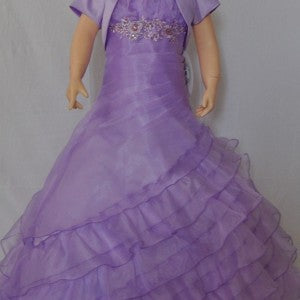 Fancy Flamingo Girls Formal First Communion Gown Lilac Front View