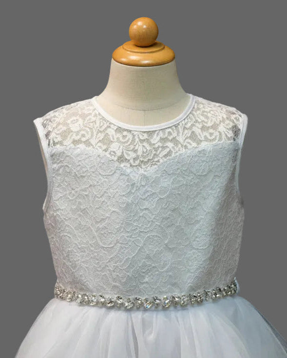 Fancy Lace Sweetheart Top Dress Ivory White Canada top close up
