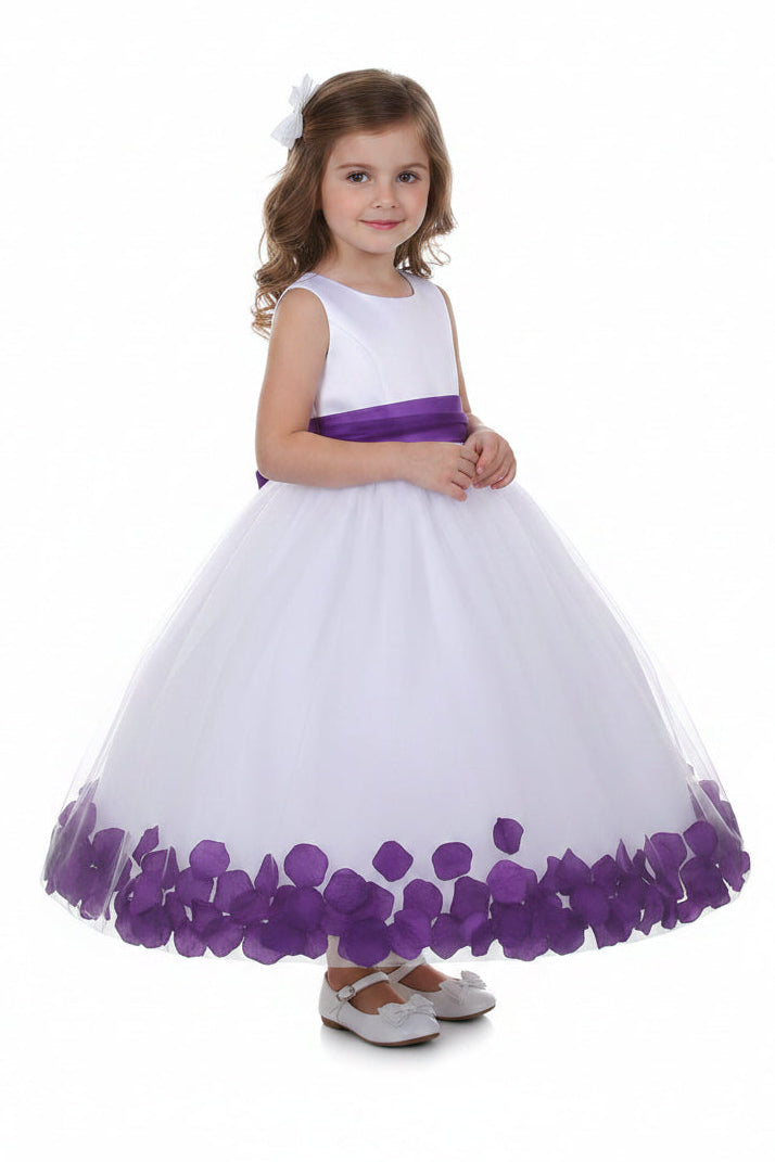 Fancy Petal Girls Party Dress Purple Petal View