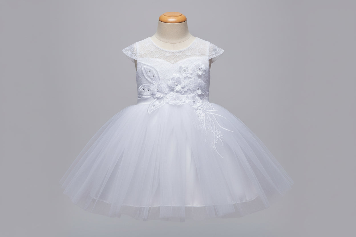 Fancy Sweetheart Top Baby Girls Dress With 3D Hanging Embellishment Canada