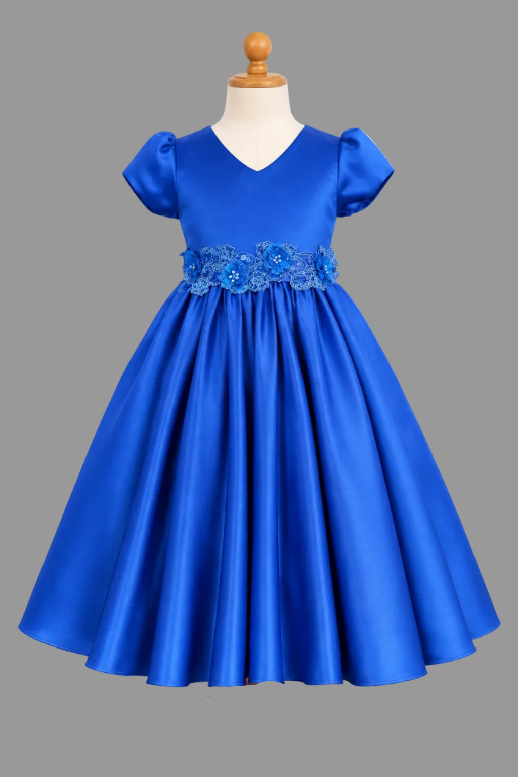 Girls Formal Dress V-Neck Satin Canada royal