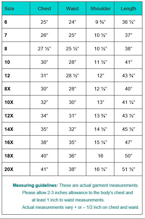 Lovely Embroidered A-Line White Girls Dress Plus Size Canada size chart