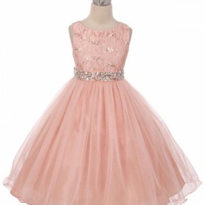 Glamour Girl Dress Rhinestone Belt - Blush