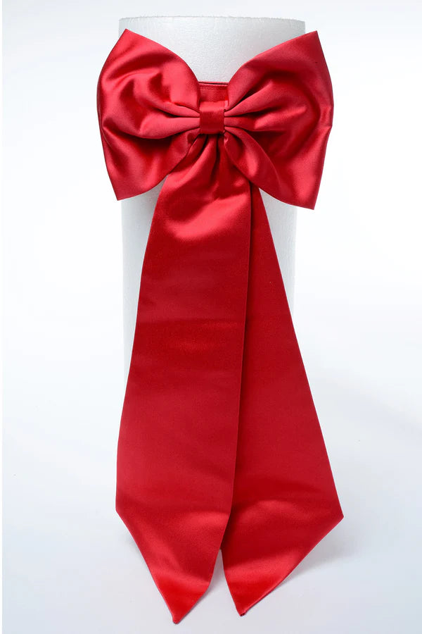 Satin Premade Bow Sash Red