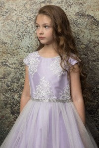 Romantic Peek Sleeve Girls Fancy Party Dress