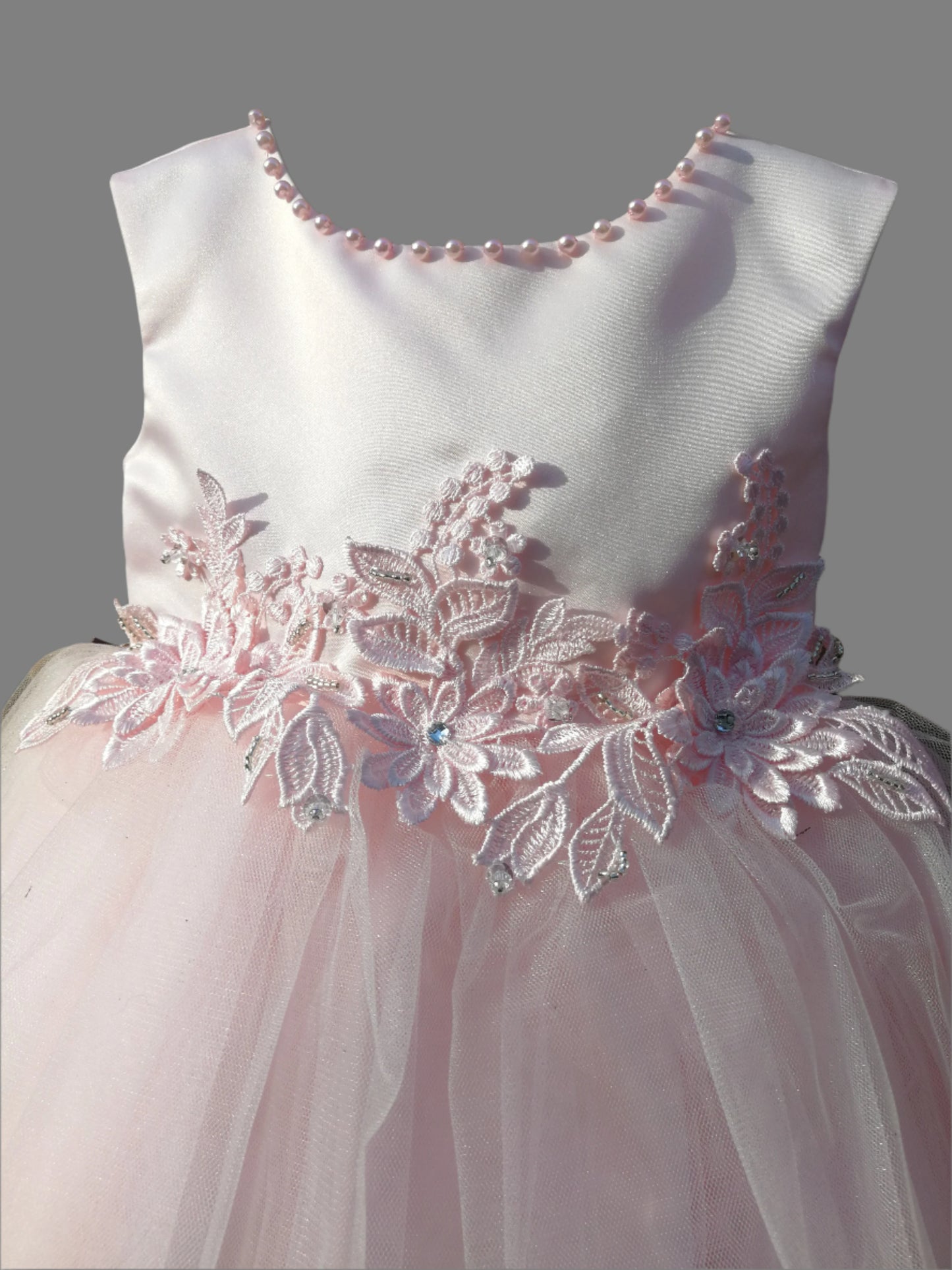 Pearl Neckline Adorned Girls Dress Girls dress and infant baby dress Grandmas Little Darlings Canada