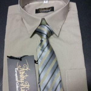 Boys Long Sleeve Dress Shirt & Tie