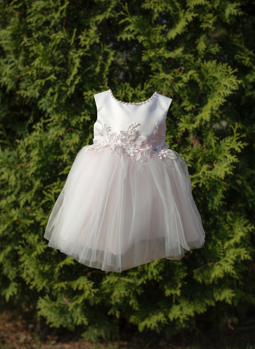 Pearl Neckline Adorned Girls Dress Girls dress and infant baby dress Grandmas Little Darlings Canada