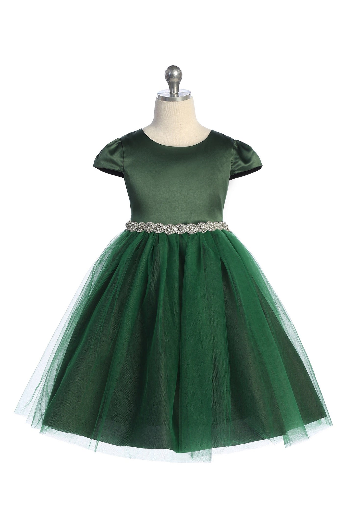 Fitted Cap Sleeve Girls Dress With Customisable Trims
