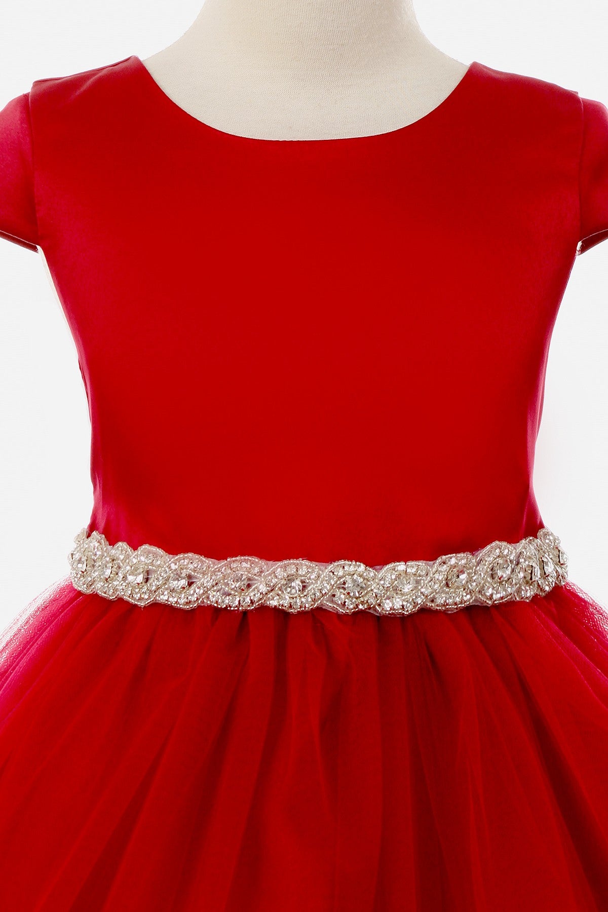 Customizable Satin Top Girls Dress With Interchangeable Trims