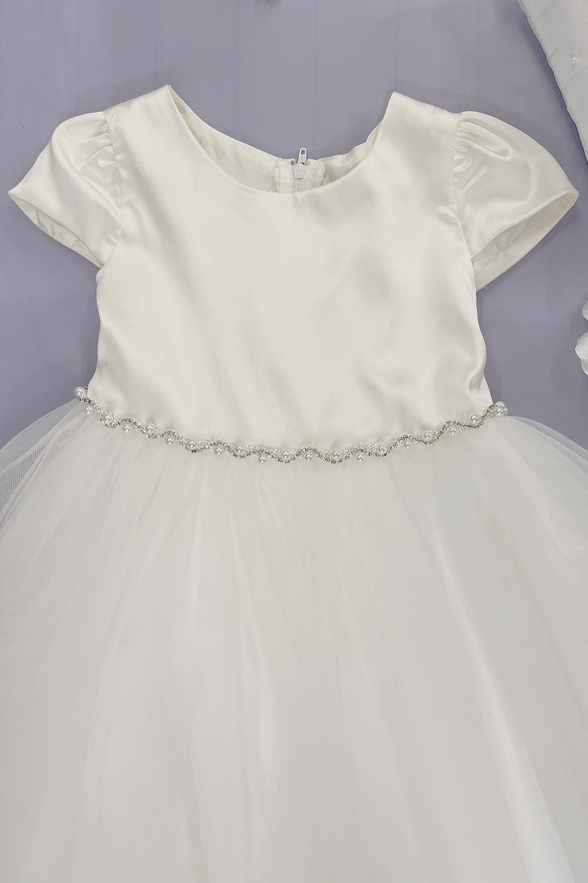 Customizable Satin Top Girls Dress With Interchangeable Trims