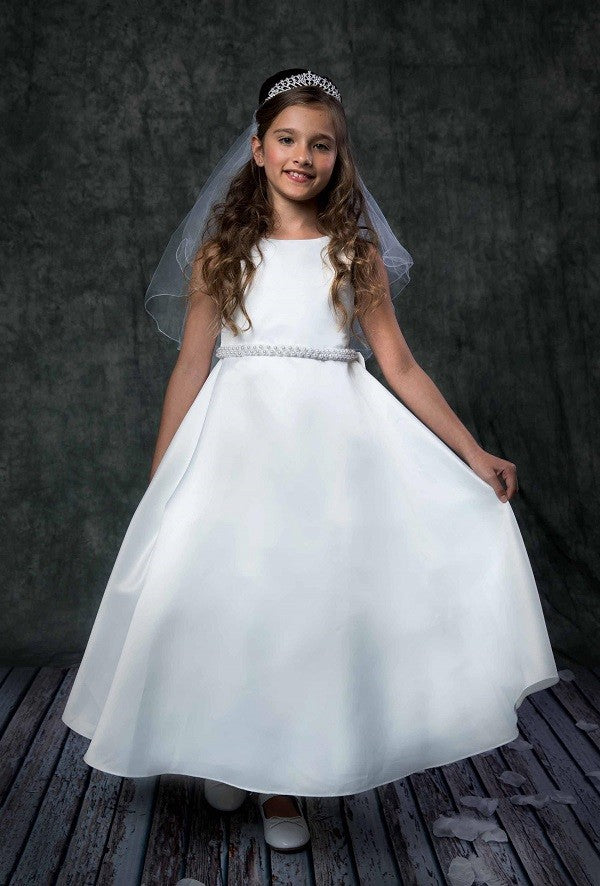 Customizable Satin Top Girls Dress With Interchangeable Trims
