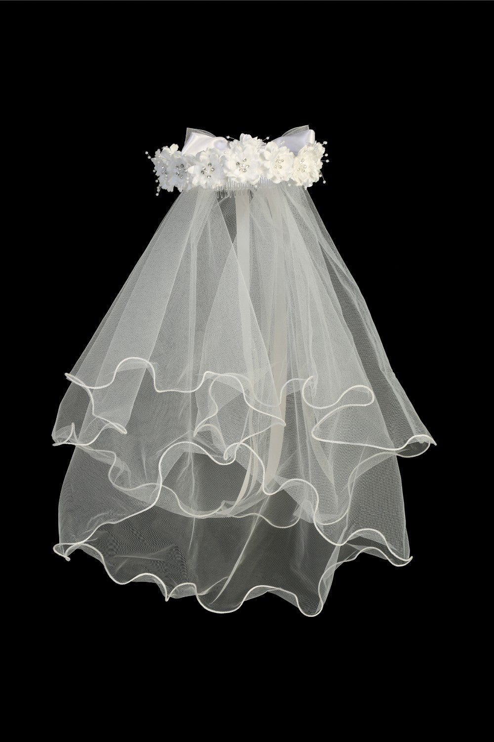 First Communion Flower Wreath Girls Veil