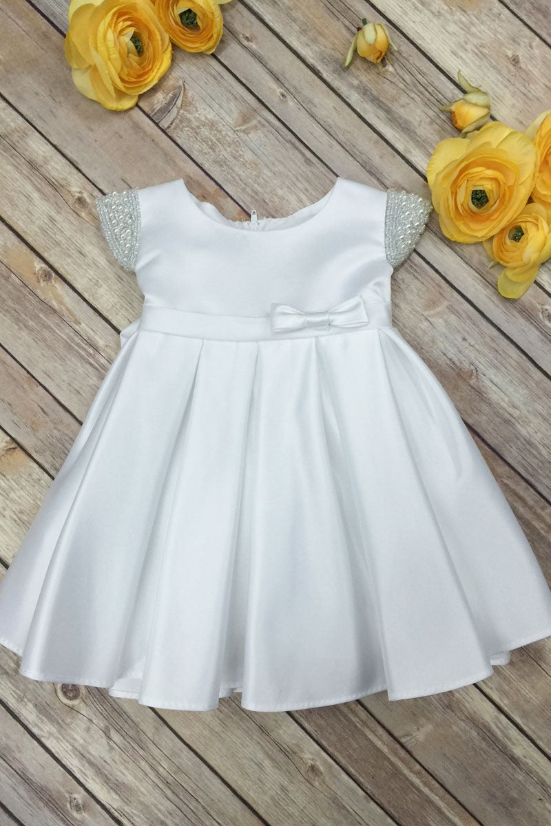 Amazing Beaded Cap Sleeve Baby Girls Dress