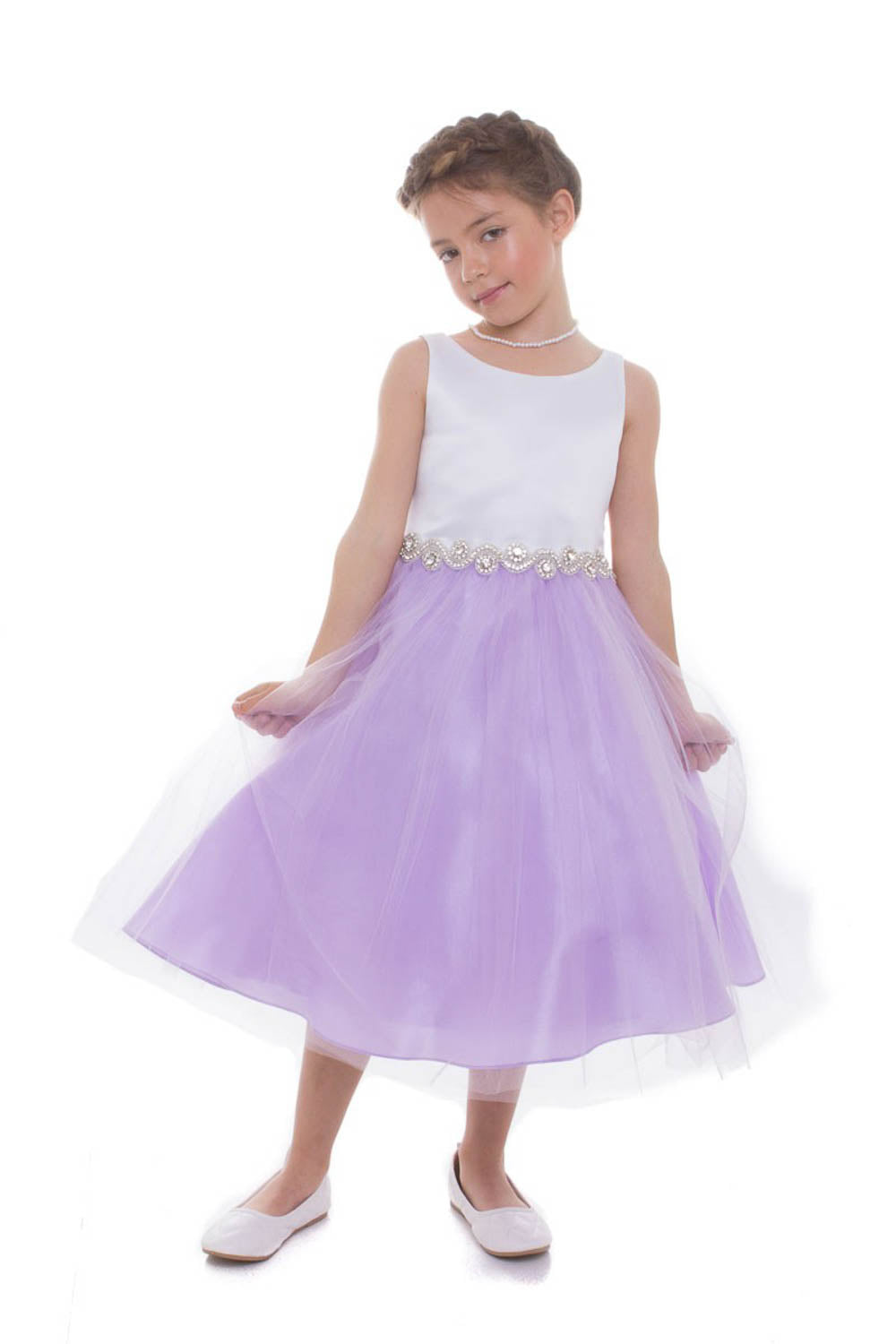 Bella Girls Dress With Rhinestone Belt