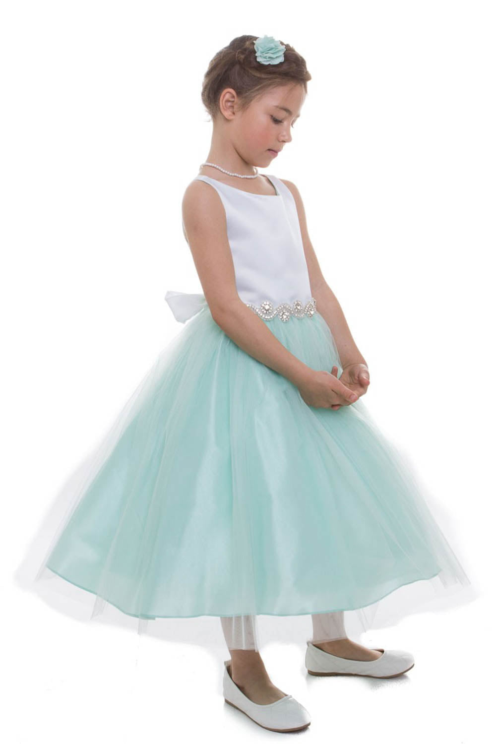Bella Girls Dress With Rhinestone Belt
