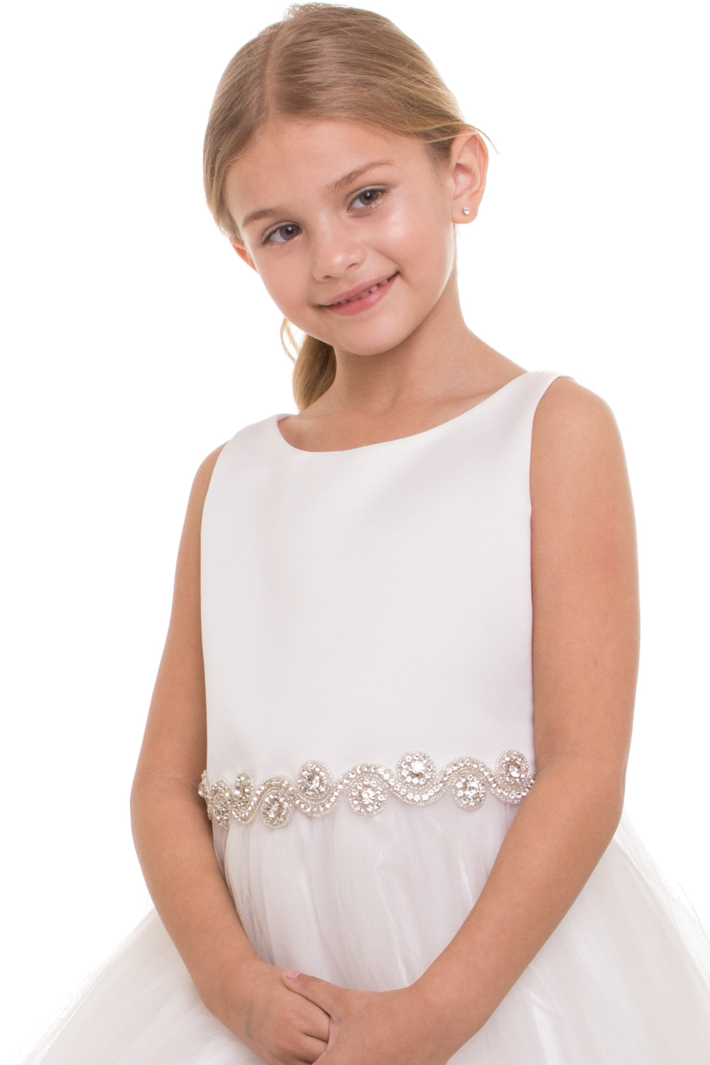 Bella Girls Dress With Rhinestone Belt