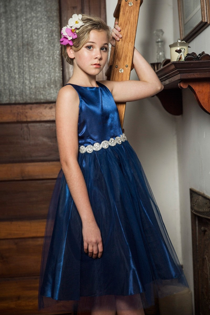 Bella Girls Dress crystal belt girls formal dress Grandma's Little Darlings