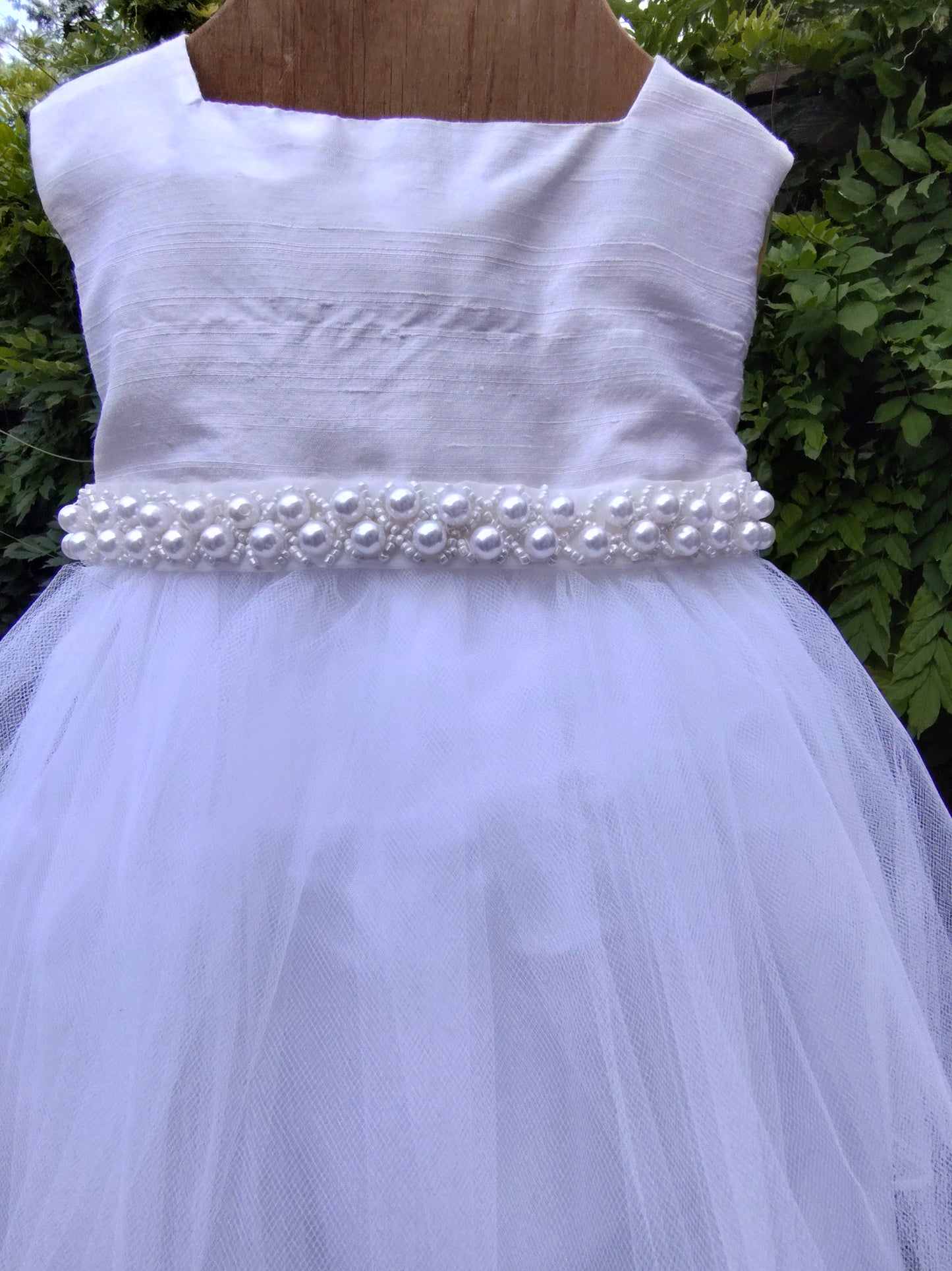 raw silk to baby dress pearl trim Canada close