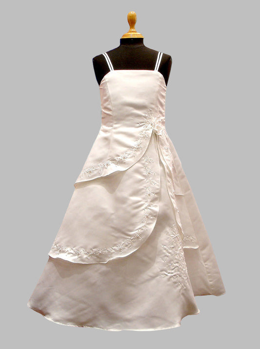 Embroidered Communion Gown & Matching Bolero, Shop white girls First Holly Communion gowns and dresses, First Communion dresses greater Toronto area Canada.
