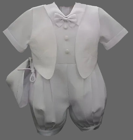 Fancy Affordable Vest Overlay Short Romper Baptism Christening White Canada