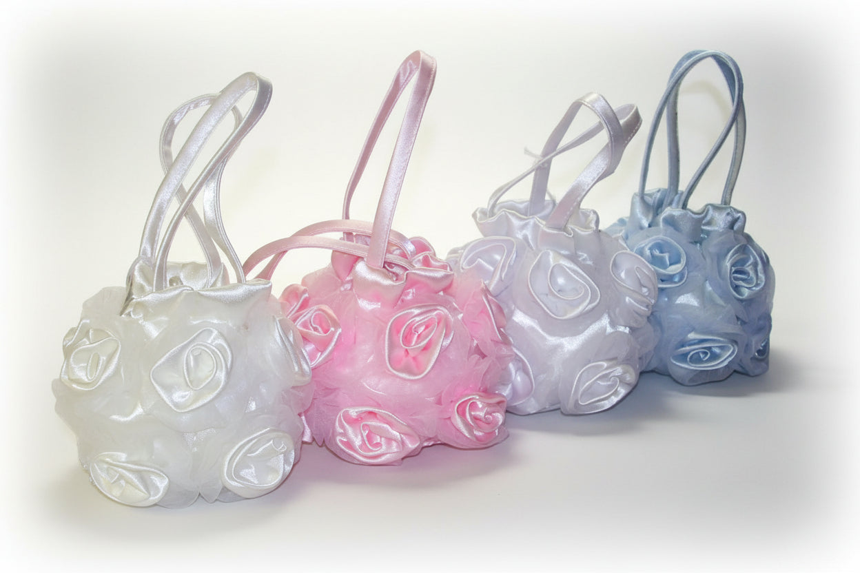 Girls Satin Rose Bud Purse Assorted Colours Canada