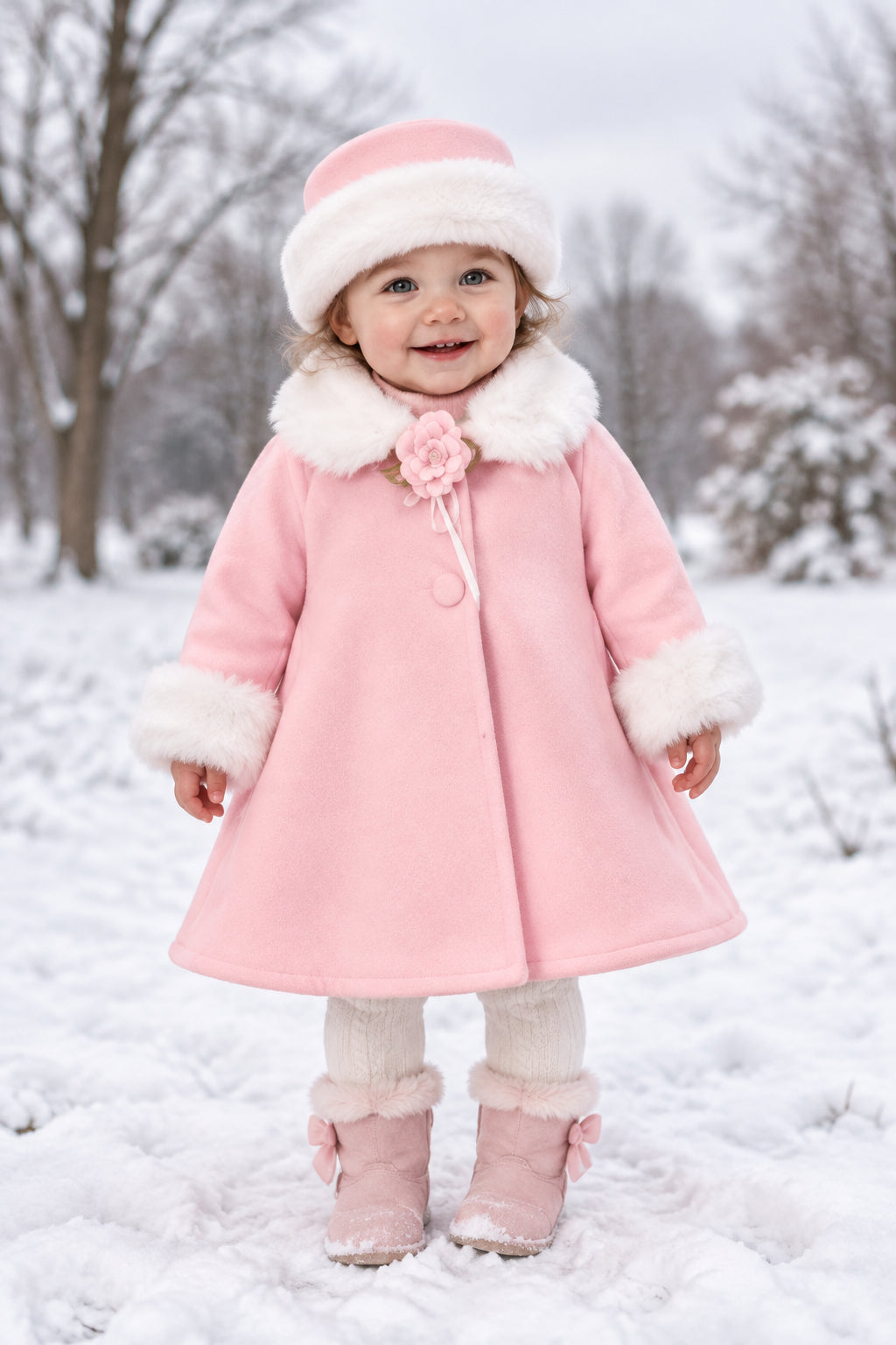 Baby Swing Coat & Hat - Pink - Grandma's Little Darlings