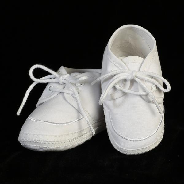 Boys White Cotton Baptism Shoe. Whether it's for a Baptism or Christening, this sweet bootie will keep your little one looking stylish. Shop booties for boys and girls Christening and Baptisms. Shop online Canada pickup greater Toronto area. Shop Grandma's Little Darlings for boys and girls christening and Baptism cloths.