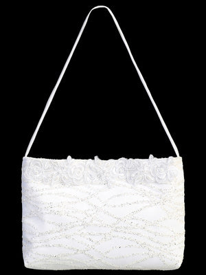 Girls Purse - White Glitter Tulle