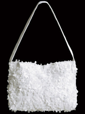 Girls Purse - White Ribbon Flowers