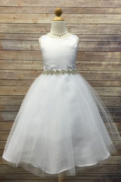 Bella Girls Dress With Rhinestone Belt