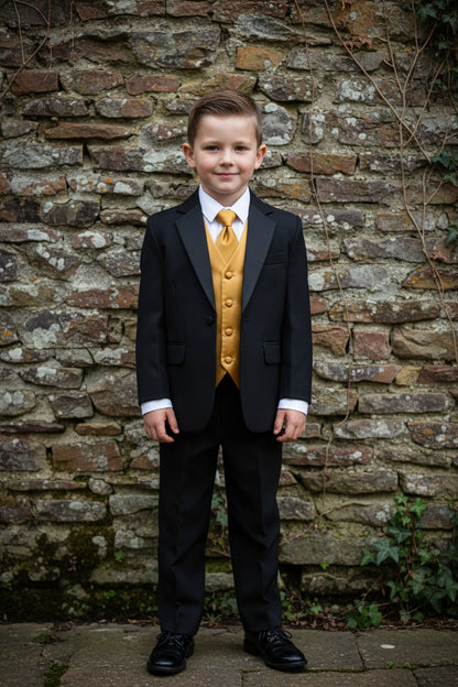 Boys Tuxedo 5 Piece White Black Customizable Canada