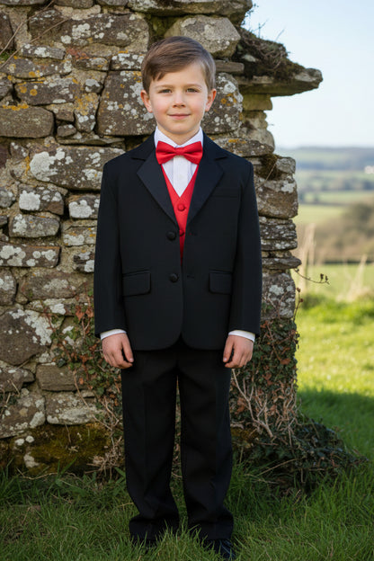 Boys Tuxedo 5 Piece White Black Customizable Canada