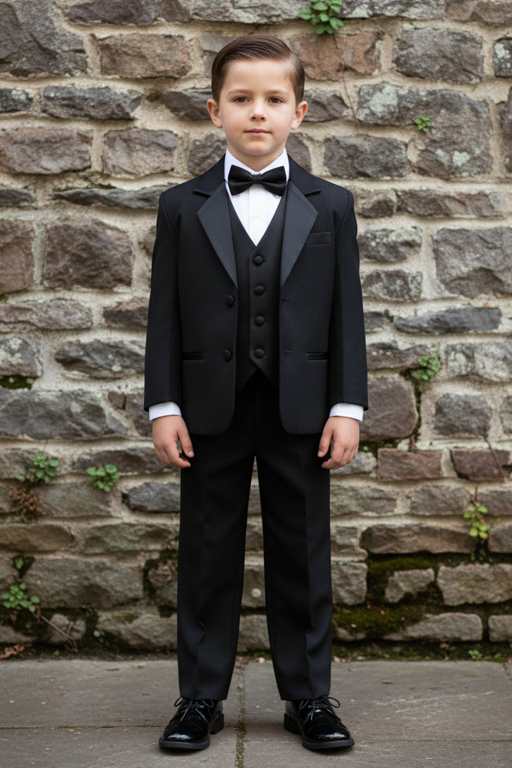 Boys Tuxedo 5 Piece White Black Customizable Canada