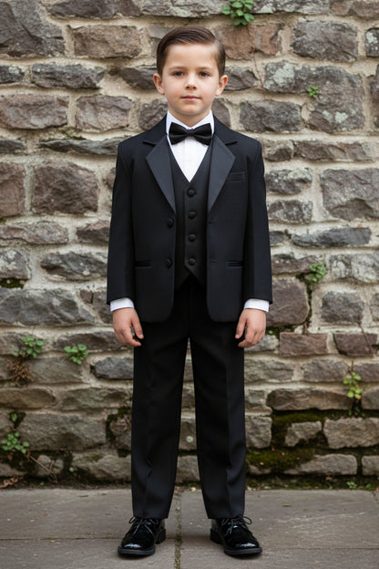Boys Tuxedo 5 Piece White Black Customizable Canada
