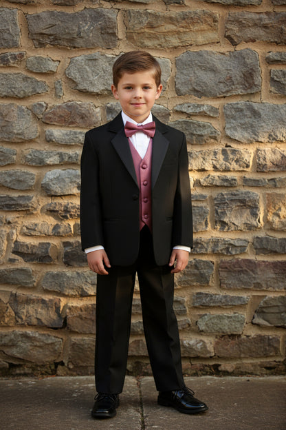 Boys Tuxedo 5 Piece White Black Customizable Canada