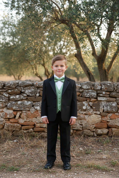 Boys Tuxedo 5 Piece White Black Customizable Canada