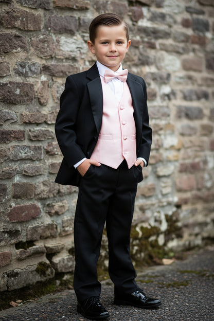 Boys Tuxedo 5 Piece White Black Customizable Canada